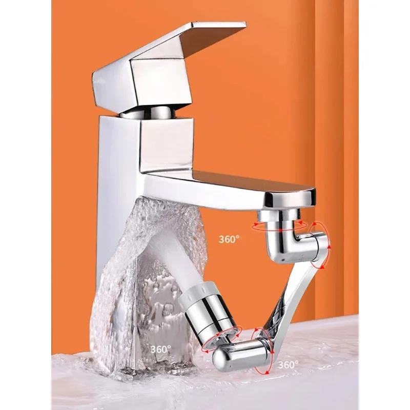 

Stainless Steel Universal 1440°Swivel Robotic Arm Swivel Extension Faucet Aerator Kitchen Sink Faucet Extender 2Water Flow Mode