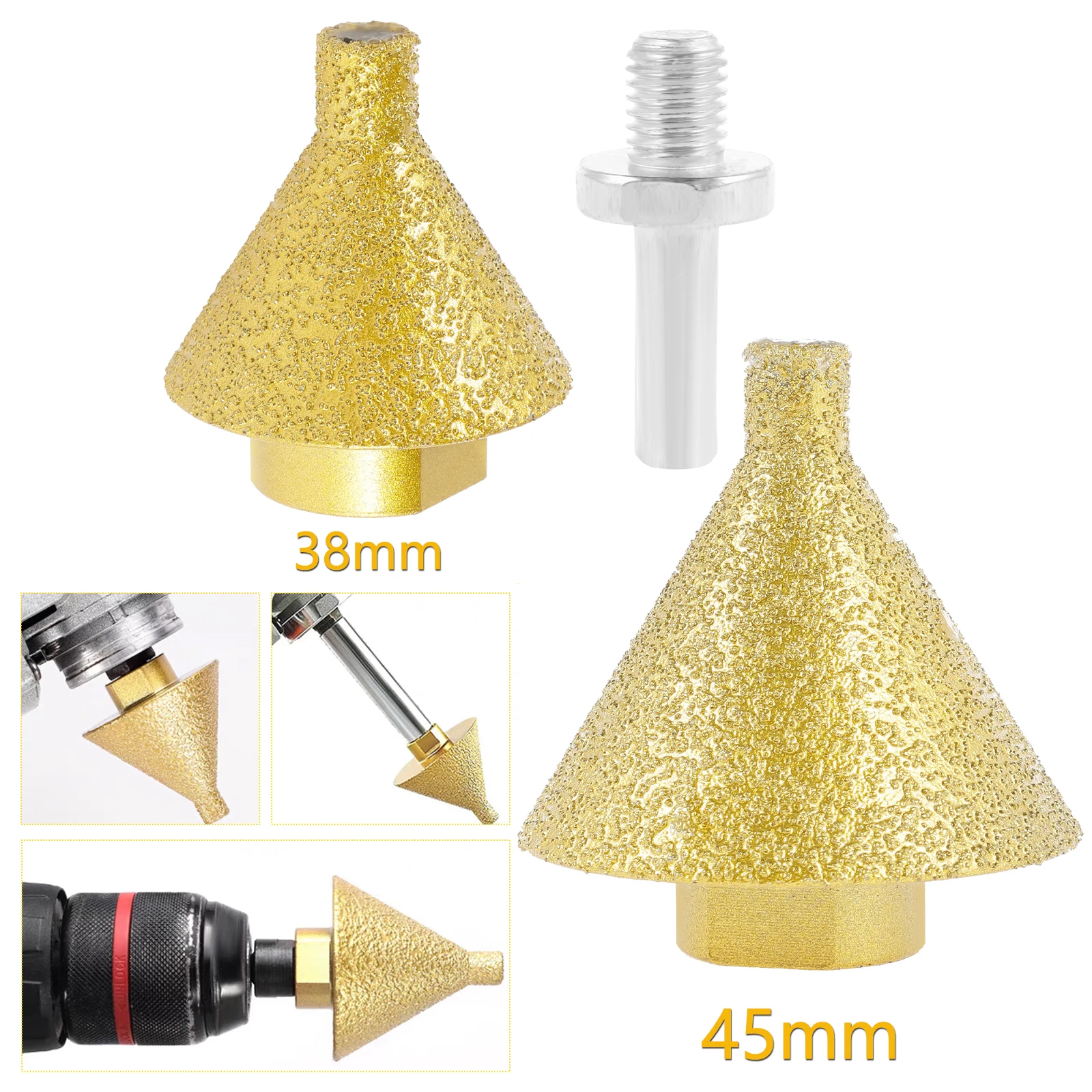 

Diamond Drill Bits M10 Thread Diamond Beveling Chamfering Bit Hole Drill Ceramic Tile 38/50MM Tapered Engraving Cutting Grinding