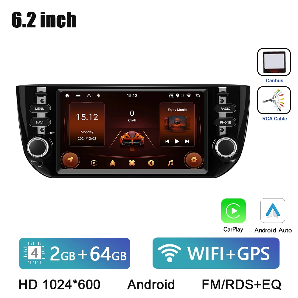 Podoyo CarPlay Android Radio Voor Fiat Punto 2010-2016 Linea 2012-2015 omdat Intelligent Systeem 2din GPS Navigatie DSP Autoradio