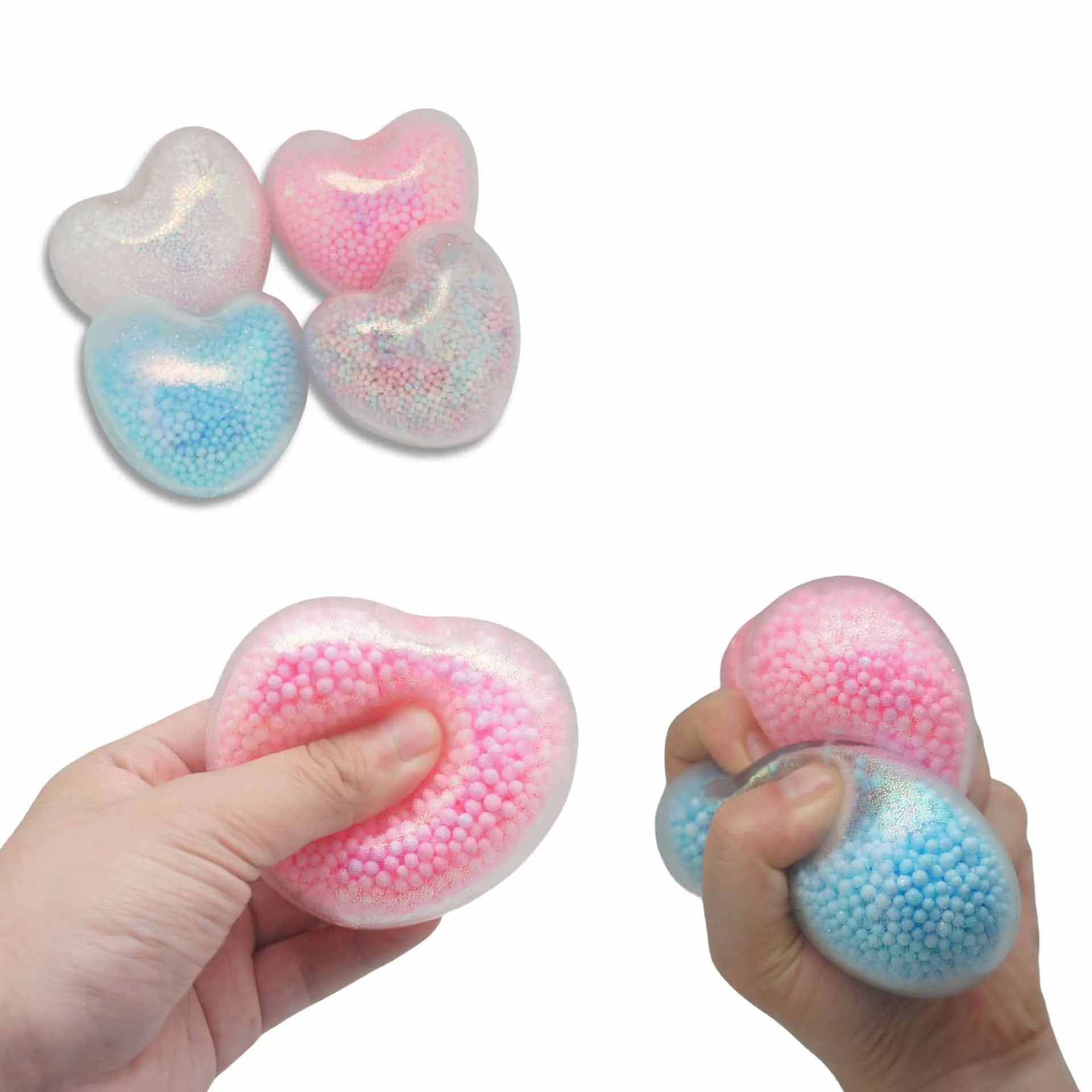 Creative Heart-shaped TPR Soft Slow Rebound Toy Cute Transparent Love Heart Pinch Music Fidget Toy Children's Stress Relief Toys