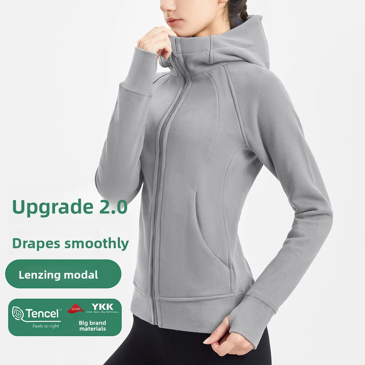 

Yoga wear coat - Women's breathable and antibacterial outdoor sports fitness hooded pullover shirt for autumn and winter