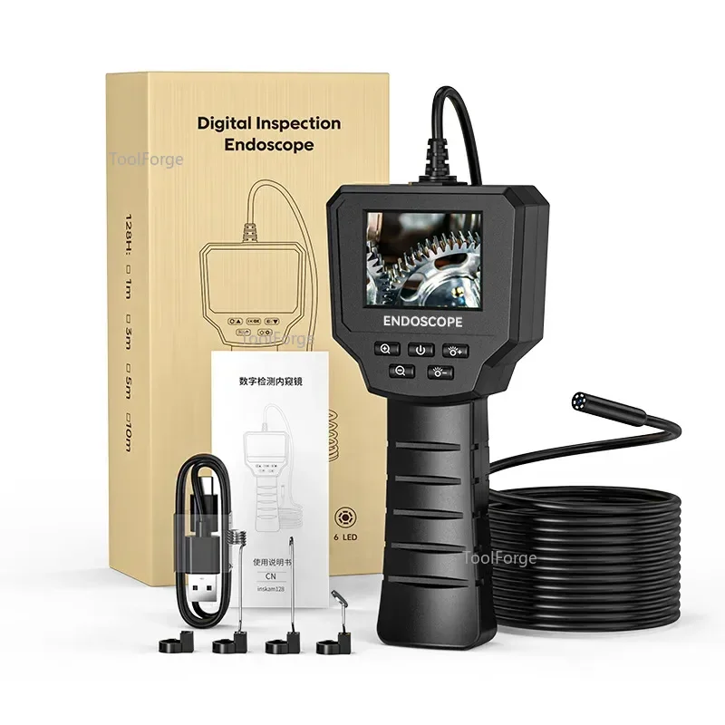 Instrument 2.4 Inch IPS Handheld Pipe Endoscope with Screen 8mm High Definition Camera Industrial Peep Mirror