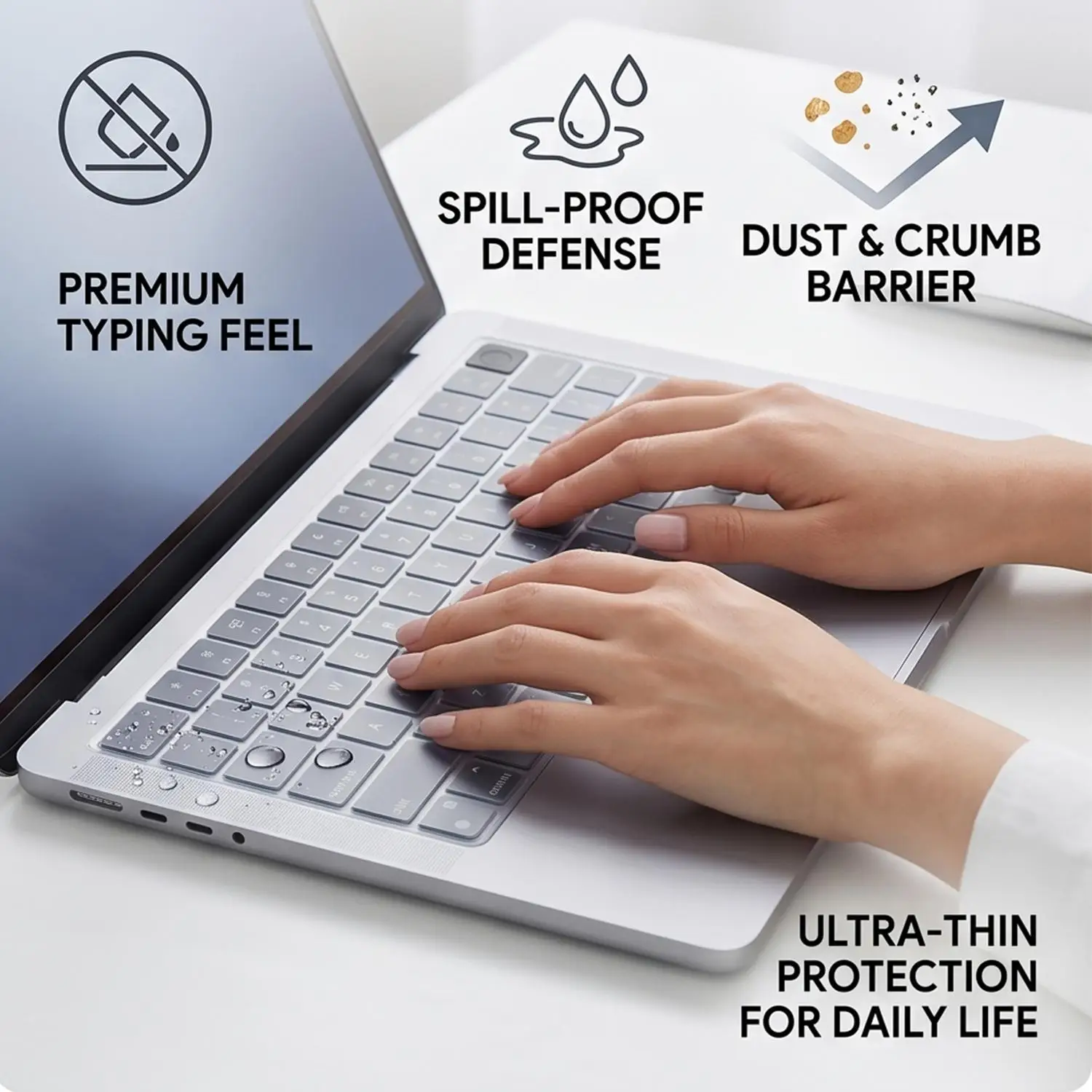 For MacBook Neo 13 Inch Keyboard Cover Protector Soft TPU Waterproof Dustproof Clear Caps for MacBook Neo A3404 US Layout 2026