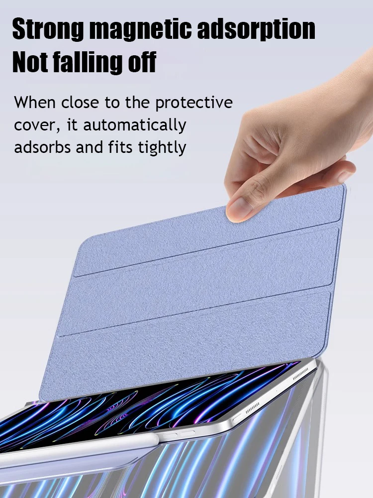 Imagem -04 - Estojo com Três Dobras para Ipad Poderoso Acessório Magnético Case Fino para Ipad Pro 13 11 m4 2024 Air 13 11 10th Gen