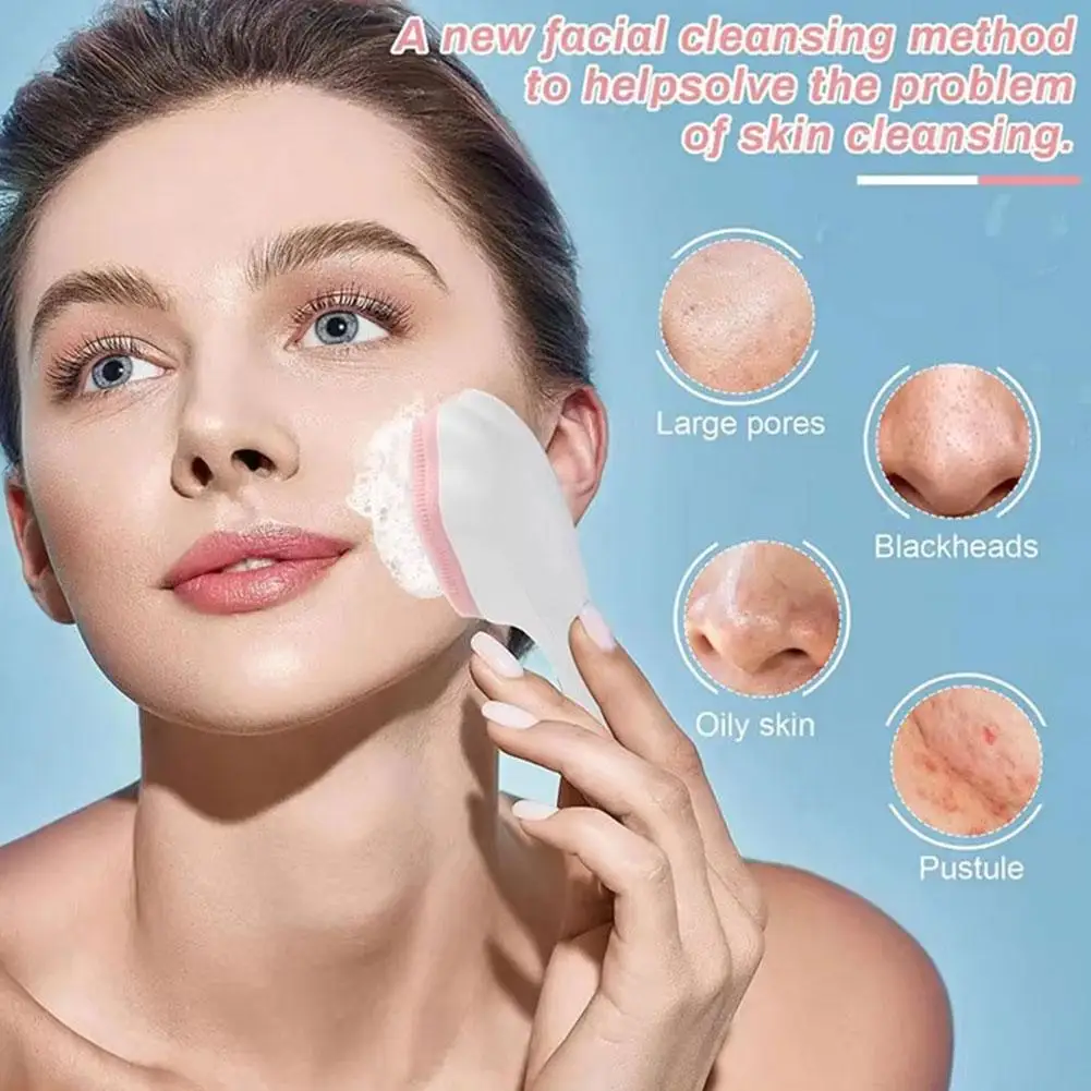Silikon-Gesichtsbürste und Peeling-Bürste - Gesichtsreinigungsbürste für Mitesser, Akne, Poren, Tiefenreinigungsbürste für die Hautpflege – Detail 6