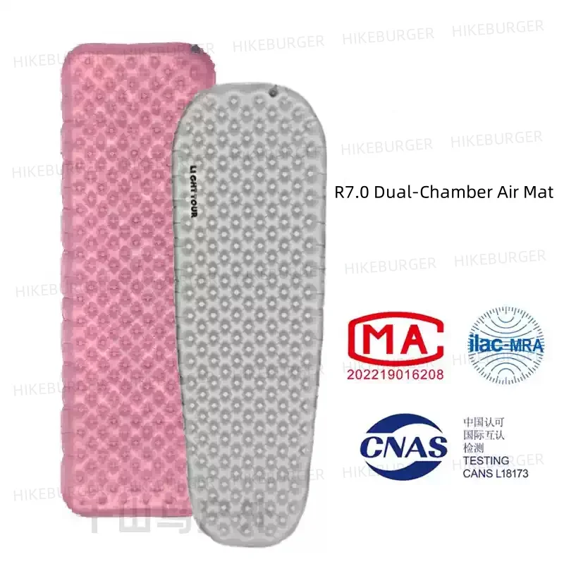 

Light Tour Dual-Chamber Air Matters Outdoor Camping R value7.0 Sleeping Pad Moisture-proof Inflate Mat Hiking Backpacking