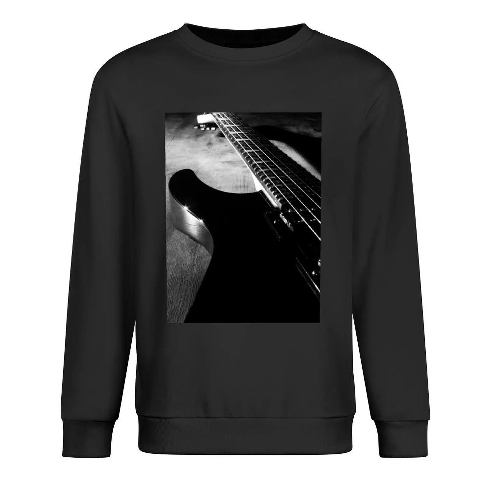 

Black Electric Guitar In B&W Pullover winter clothes japanese style tracksuit men wear oversize sweatshirt