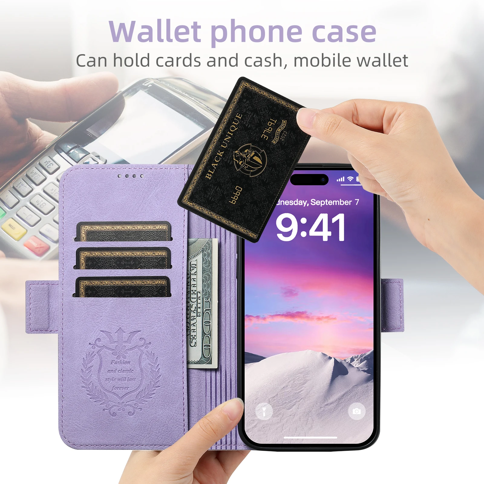Kartenhalter-Brieftasche Flip-Cover Handyhülle Kompatibel mit Magnetischem Kabellosen Laden für iPhone 18 Pro Max 17 Air 16 Plus 15 14 – Detail 8