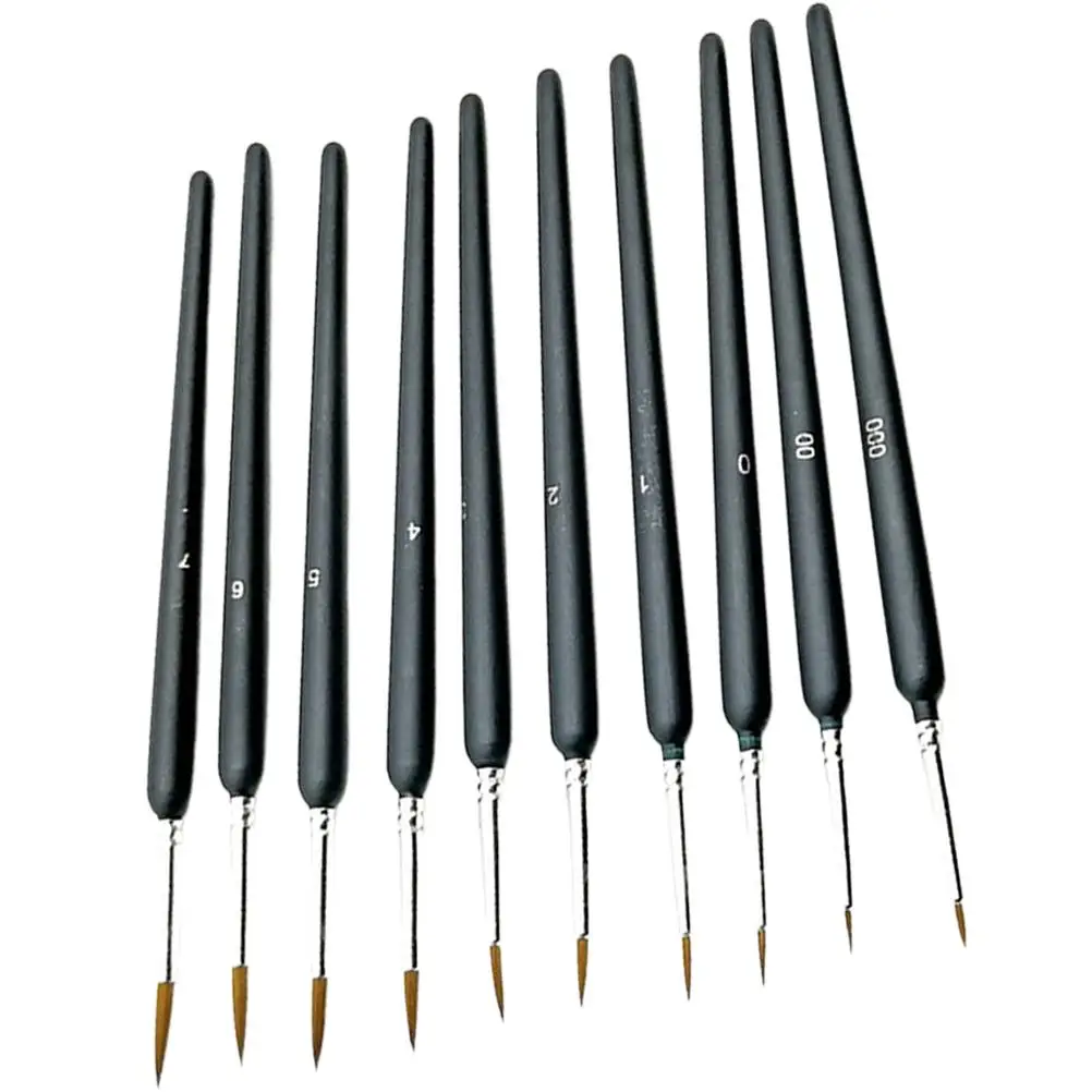 10Pcs Professional Paint Brushes Set Fine Painting Tools Oil Watercolor Brushes Practical Wooden Handle