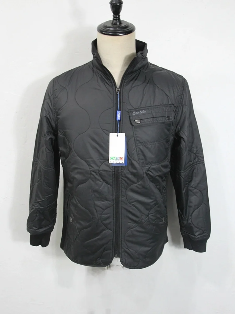 

Men's Lightweight Cotton Jaet Autumn Winter Spor Sle Windproof Multi-ket Padded Faion Urban Basic Polyester Fiber