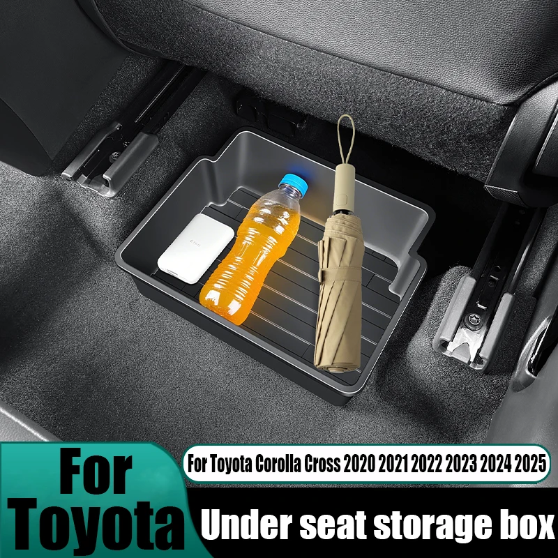 

For Toyota Corolla Cross 2020 2021 2022 2023 2024 2025 storage box under the seat car storage accessories ABS material durable