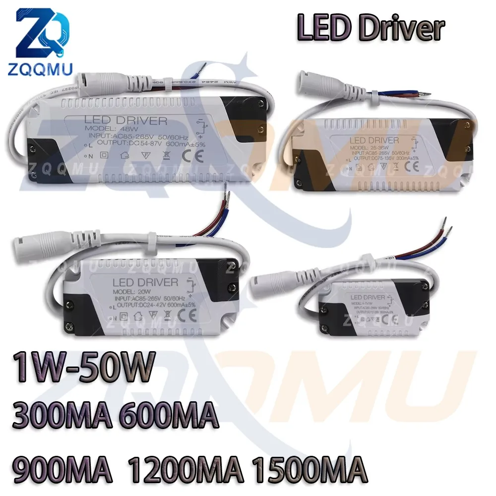 LED Driver AC 85-265V 1-50W LED Transformer Power Supply Constant Current for LED Strip Light Ceiling Downlight Cabinet Spot