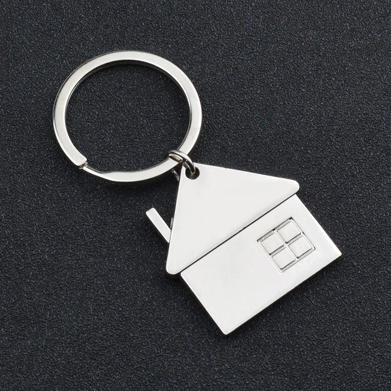 Creative Cute Love House Keychain Metal Simple Keyring Personality Car Key Chain Gifts New in 2023 Free Shipping