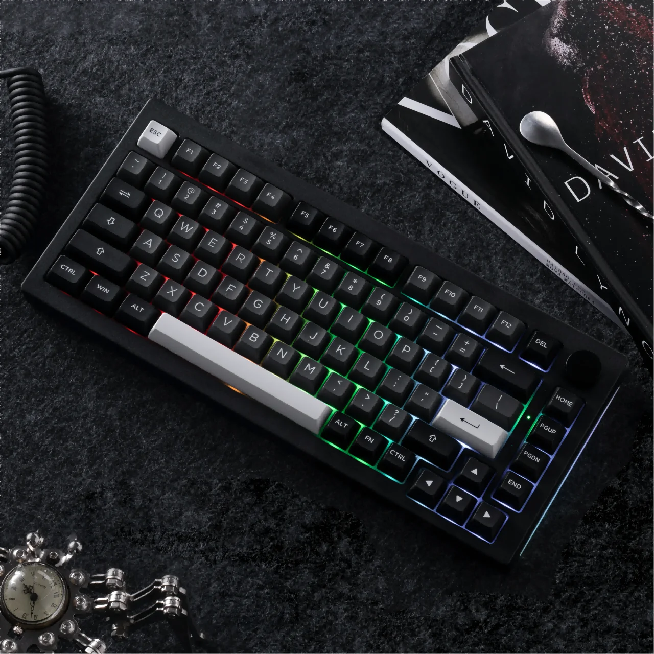 Akko 5075b plus v2 75% multi-modos swappable quente rgb teclado de jogos mecânico 2.4ghz sem fio/usb tipo-c/bluetooth 5.0