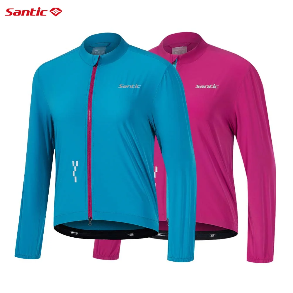 

Женские велосипедные куртки Santic, ветрозащитные и солнцезащитные велосипедные куртки на молнии с полной молнией KL25C07050