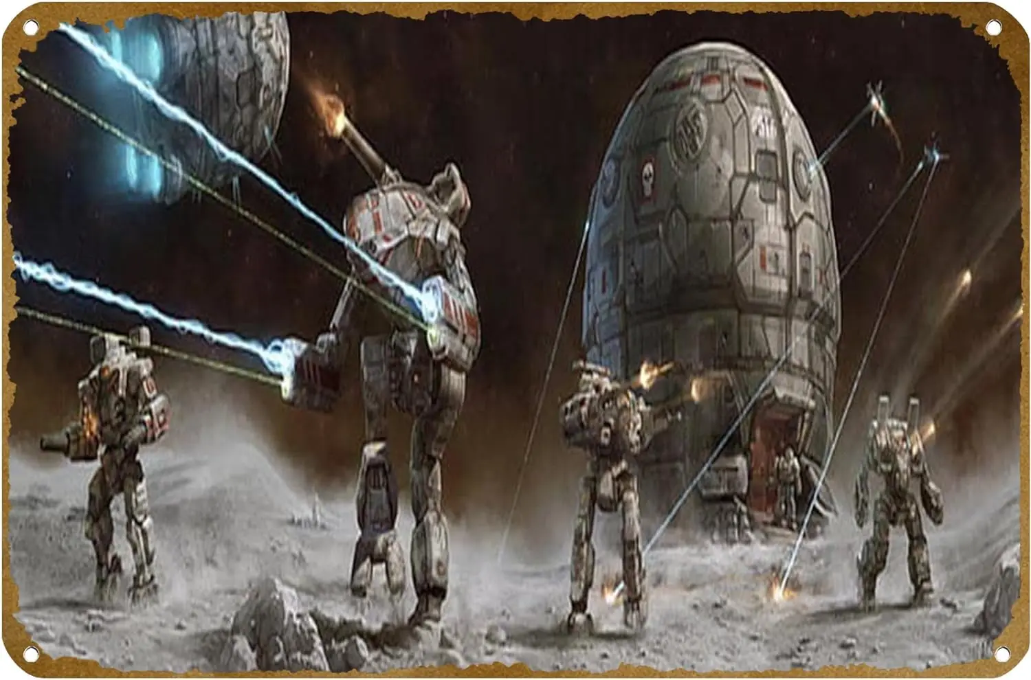 3840x1200 px, Action, Battle tech, Fi, Kampf, Mech, Mecha Poster Vintage Metall Zinn Zeichen Logo Familie Club Bar Café Schlafzimmer Kunst