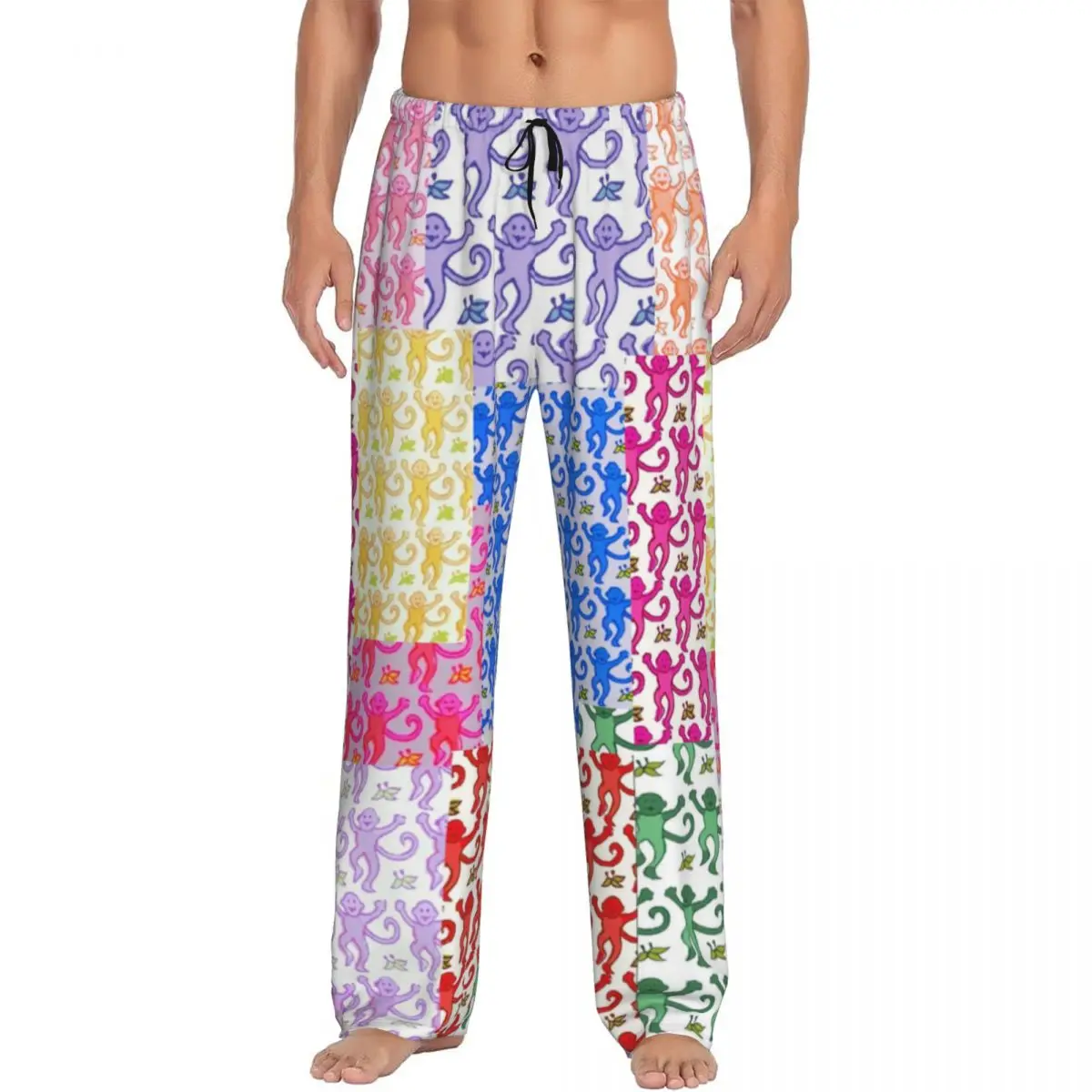 

Custom Printed Preppy Roller Monkeys Rabbit Pajama Pants Men Sleep Sleepwear Bottoms with Pockets