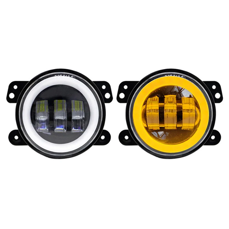 4 inch led fog lights Halo Ring Angel Eyes driving Lamp For Jeep Wrangler JK LJ TJ Dodge Journey Magnum led truck off road