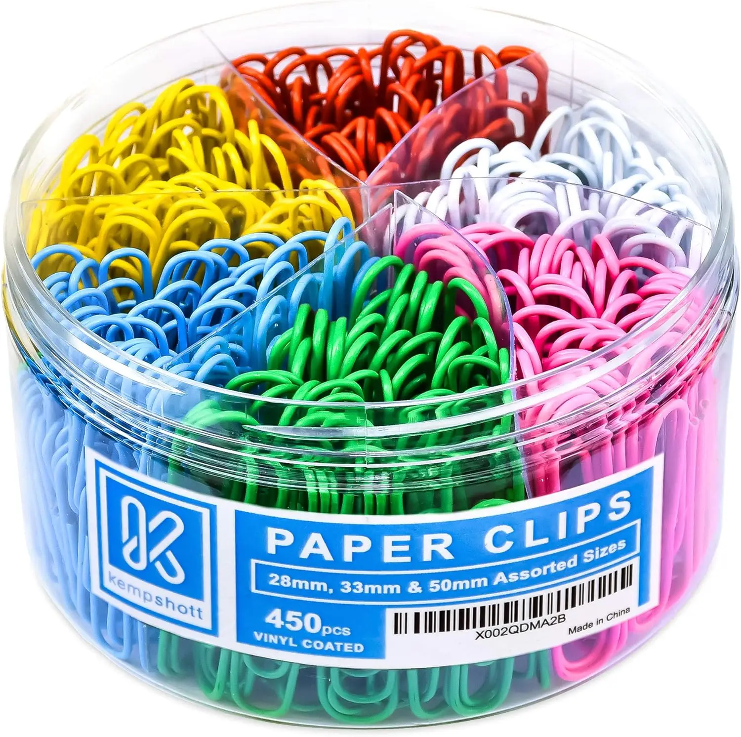 

450 Color Paper Clips Assorted Sizes Small Medium Large for Home School Office Use