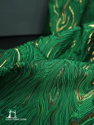 Green mountain dress jacquard ins style fabric embossed metallic blend fashion designer fabric