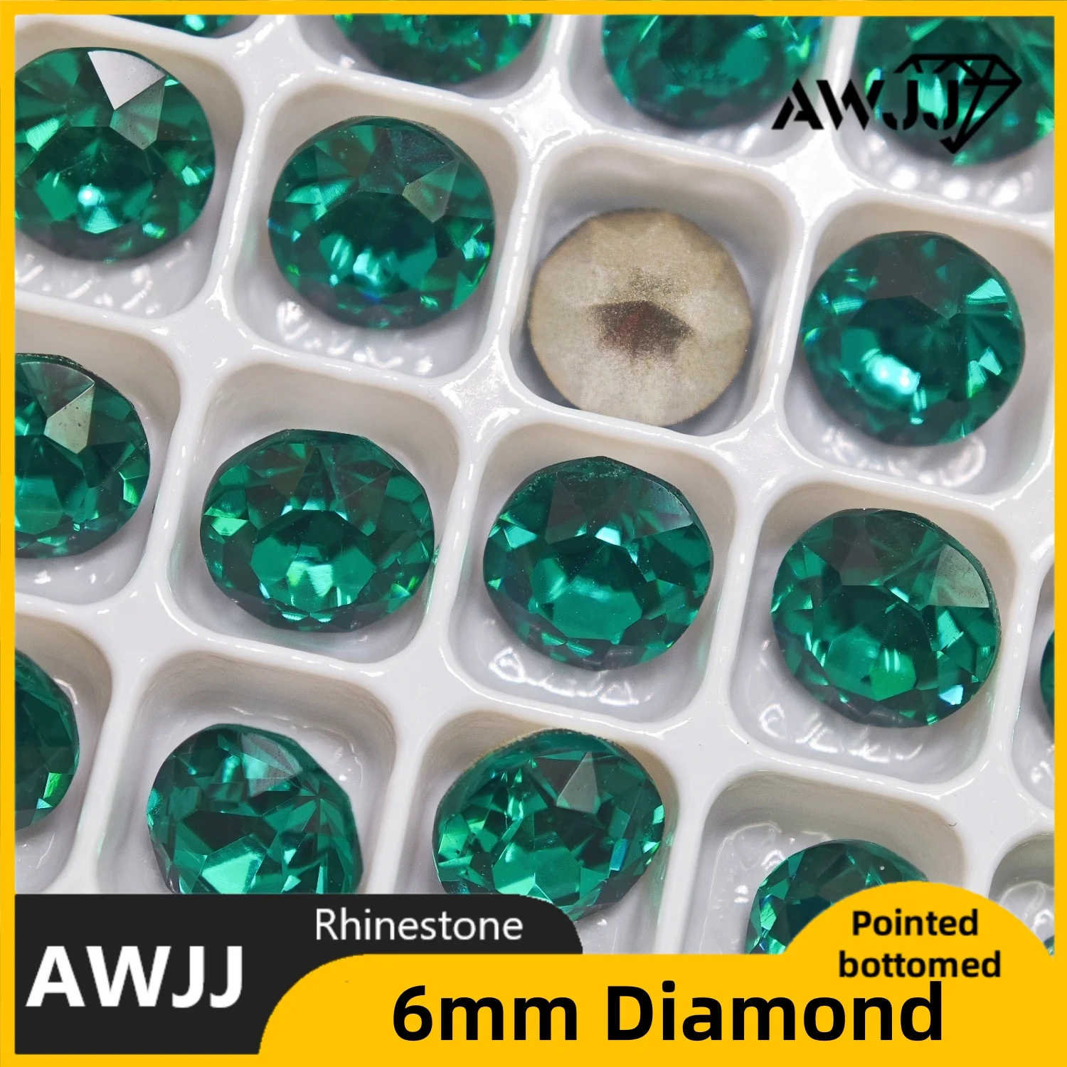 Gemas decorativas con fondo puntiagudo en forma de mariposa y corazón de gota verde intenso utilizadas para pendientes, collares, accesorios de joyería para uñas