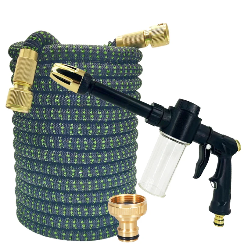 

Gardening Expansion Telescopic Irrigation Water Pipe, High-Pressure Adjustable Foam Cleaning Gun Garden Hose, Car Washing Tools