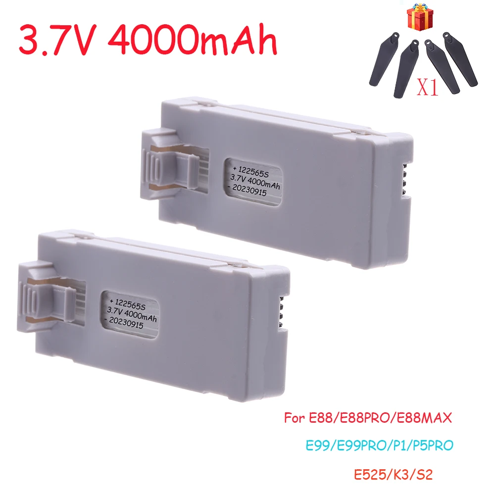 3.7V 4000Mah RC Drone accessorio batteria per E88 E88PRO E99 P1 K3 Ls-E525 E525PRO Mini Uav Drone batteria batteria speciale parti Rc