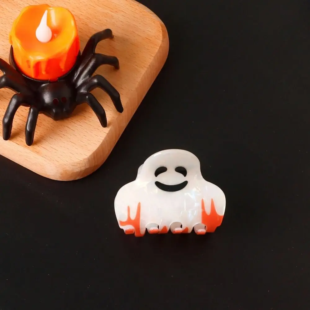 Unique PVC Ghost Hair Claw Grab Clip Hairpin Halloween Hair Clip Hair Accessories Ponytail Clip Shark Clip Holiday