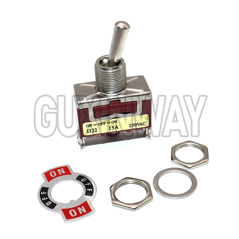 Silver Contacts high quality 3 screw momentary toggle switch,(ON) OFF (ON) spring return