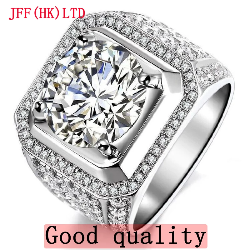 

100% 18K Gold1ct-5ct Real Moissanite Diamond Ring Pure 100% 9K Gold for man Fine Jewelry Gift