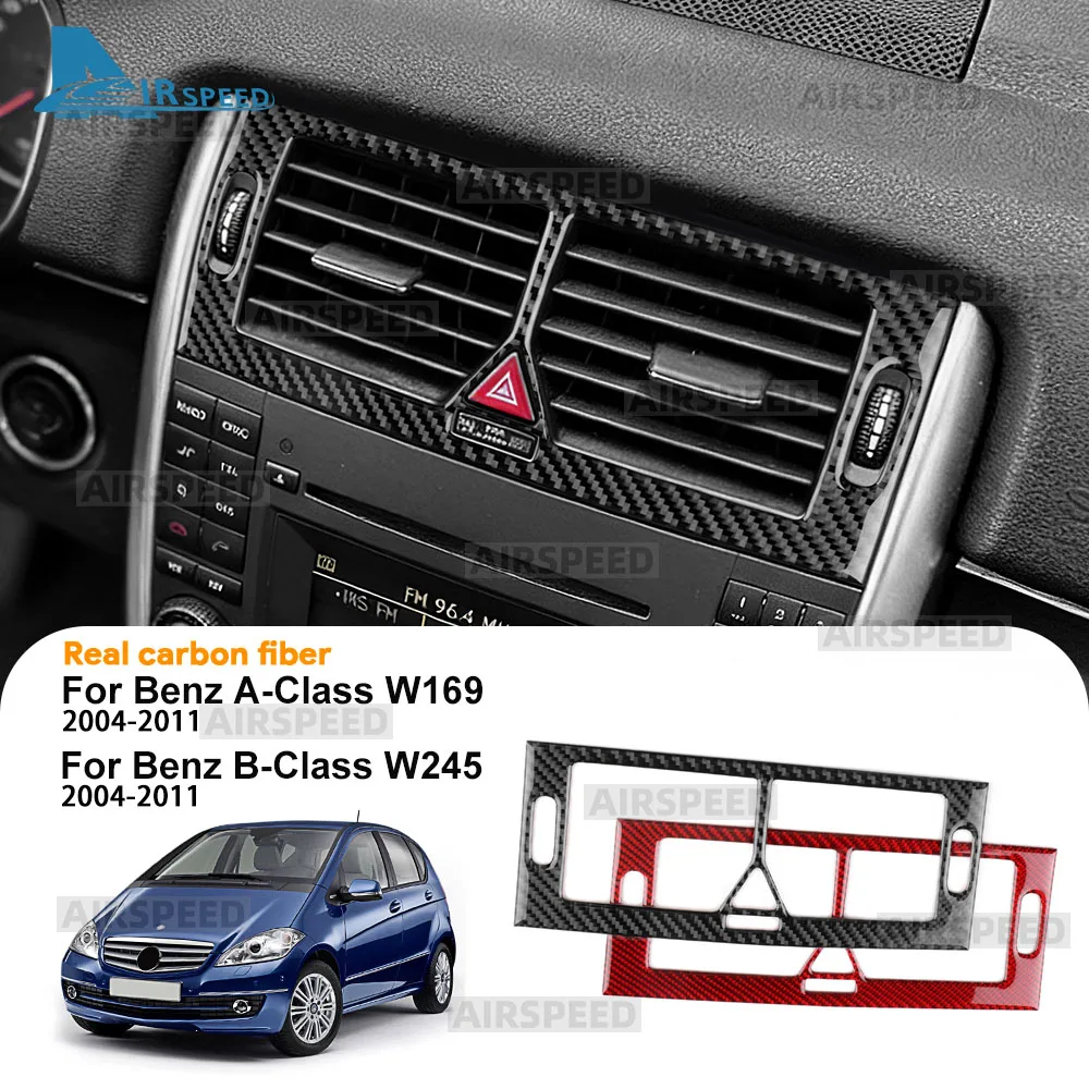 Echte weiche Carbonfaser-Zierleiste für Mercedes Benz A B KLASSE W169 W245 2004 2005 2006 2007 2008 2009 2010 2011 Lüftungsdüse CD