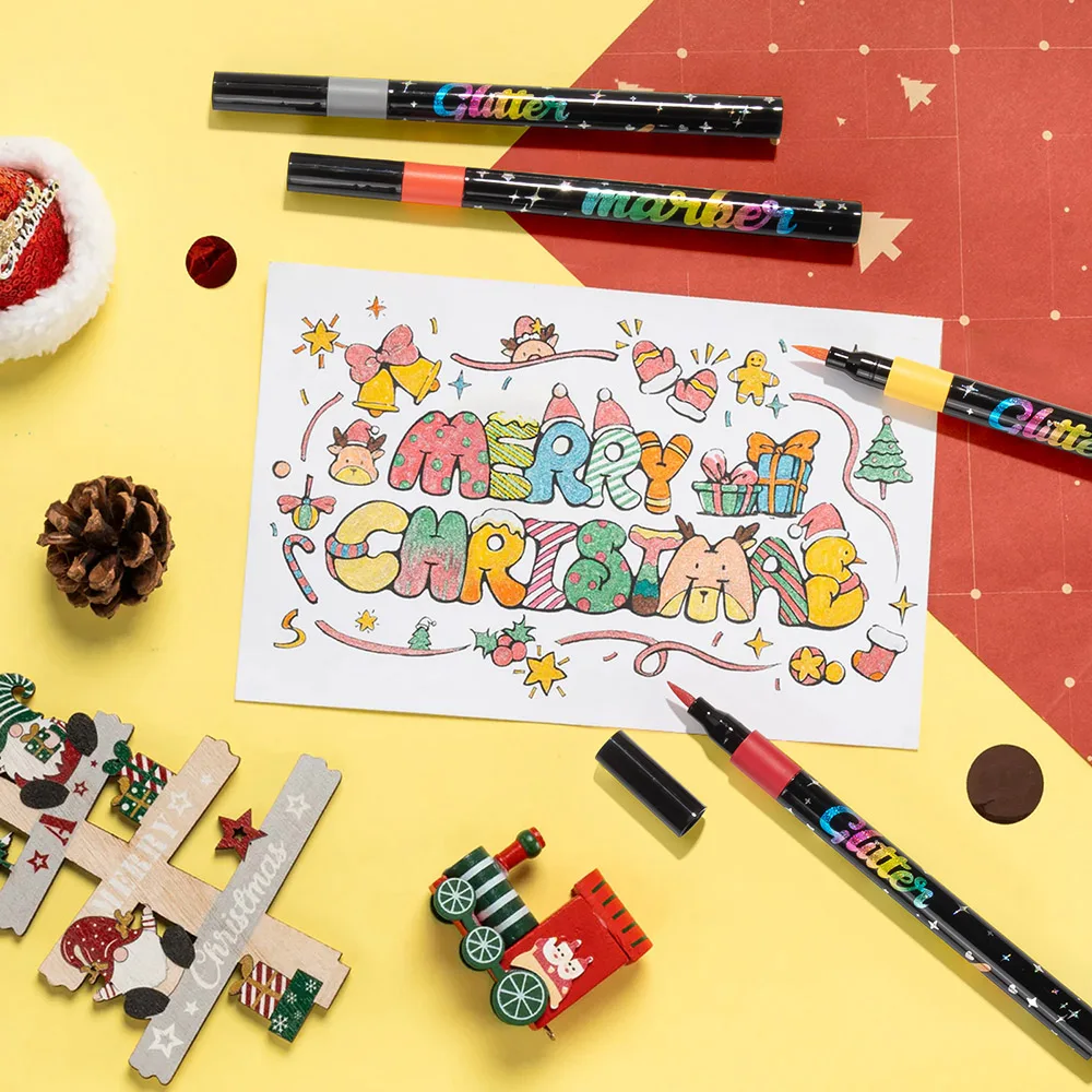 Glitter Brush Markers 3