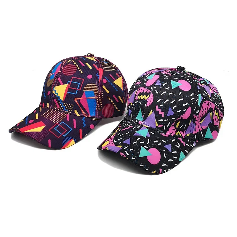 Spring Polyester Graffiti Print Casquette Baseball Cap Adjustable Outdoor Snapback Hats for Men and Women 244