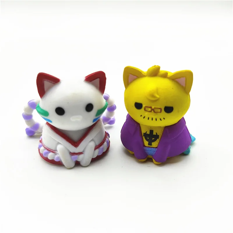 8pcs/Set One Piece Cos Cat Action Figure Toy Wanno Country Kaidou Jinbe Cake Decoration Kozuki Oden Ornaments