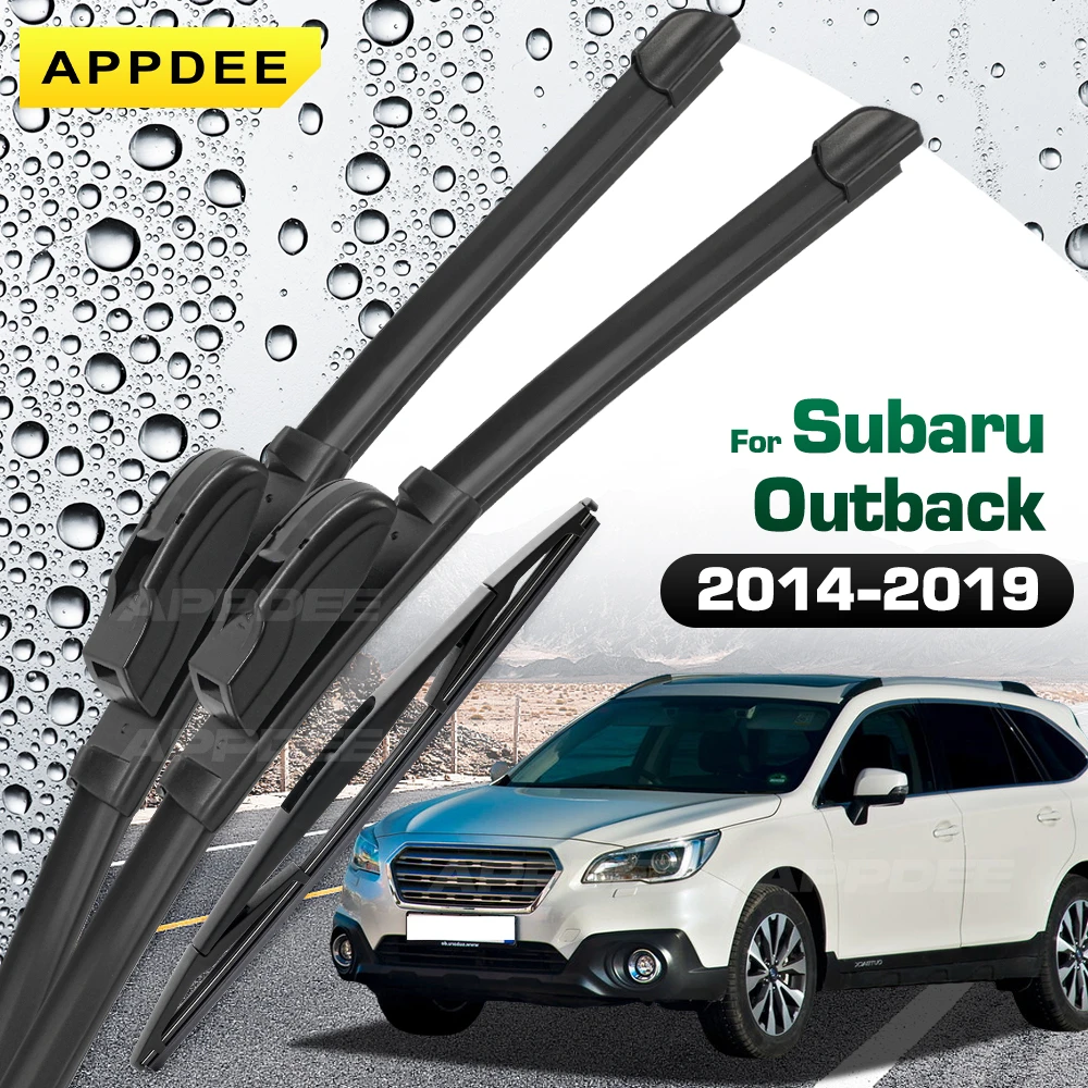 

Front & Rear Wiper For Subaru Outback MK5 BS 2014-2019 Silicone & Rubber Wiper Blades Windshield Windscreen Window Brushes