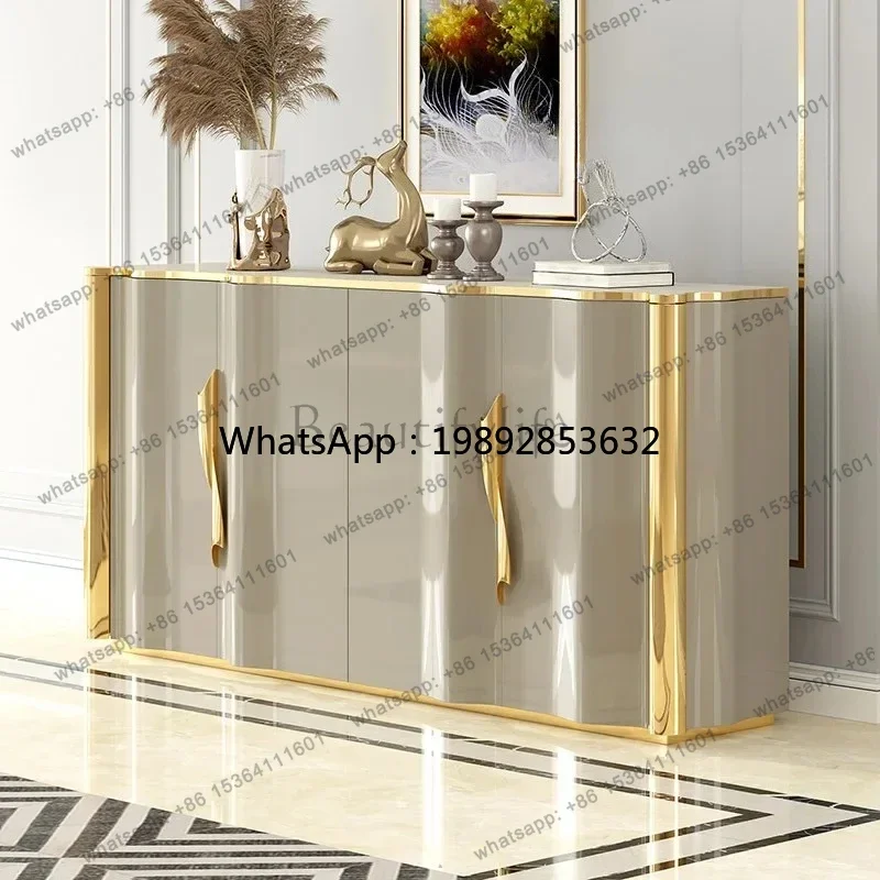 

FF Light luxury door cabinet entry foyer decorative cabinet creative floor against the wall side cabinet baking paint