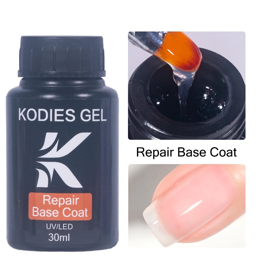 KODIES GEL 30ML forte Base in gomma Gel smalto per unghie Semi permanente UV Super Shine Top Coat No Wipe Repair Base Primer Manicure