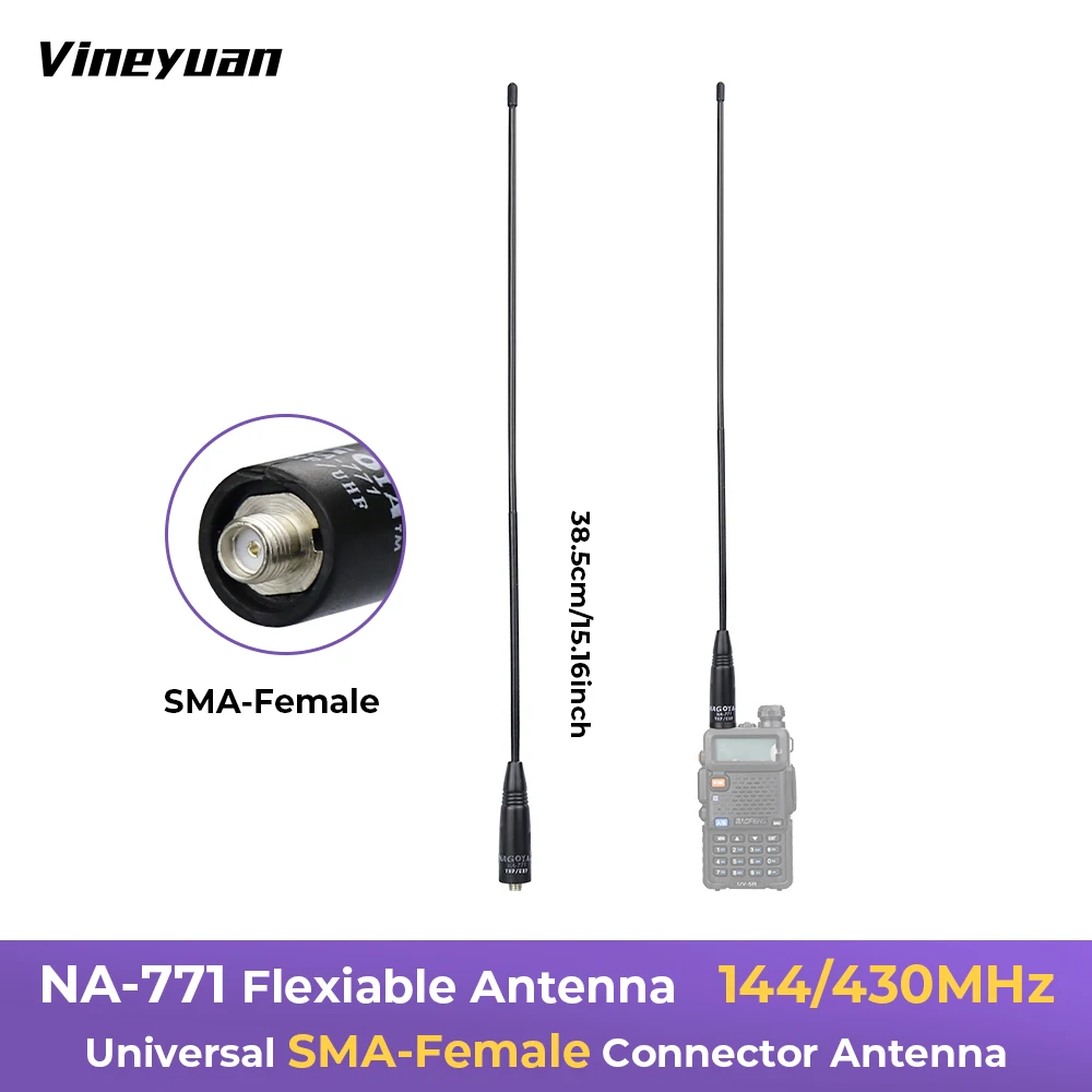 นาโกย่า NA-771 Universal Walkie Talkie เสาอากาศ VHF/UHF 144/430 MHz SMA-Female สำหรับ Baofeng Retevis Kenwood HYT 2วิทยุ