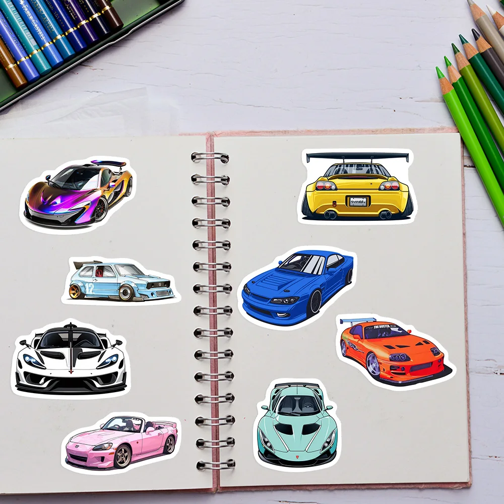 JDM Sportwagen-Autoaufkleber, Vinyl-Aufkleber, wasserfest, DIY, dekorativ für Laptop, Telefon, Gepäck, Flaschen, Spielzeug, Geschenk, Tagebuch, Junk – Detail 3