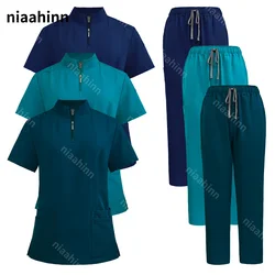 Wholesale Multicolor Hospital Nursing Suit Medical Surgical Uniforms Women Workwear Scrub Set Doctor Uniform Pet Nurse Scrub Set