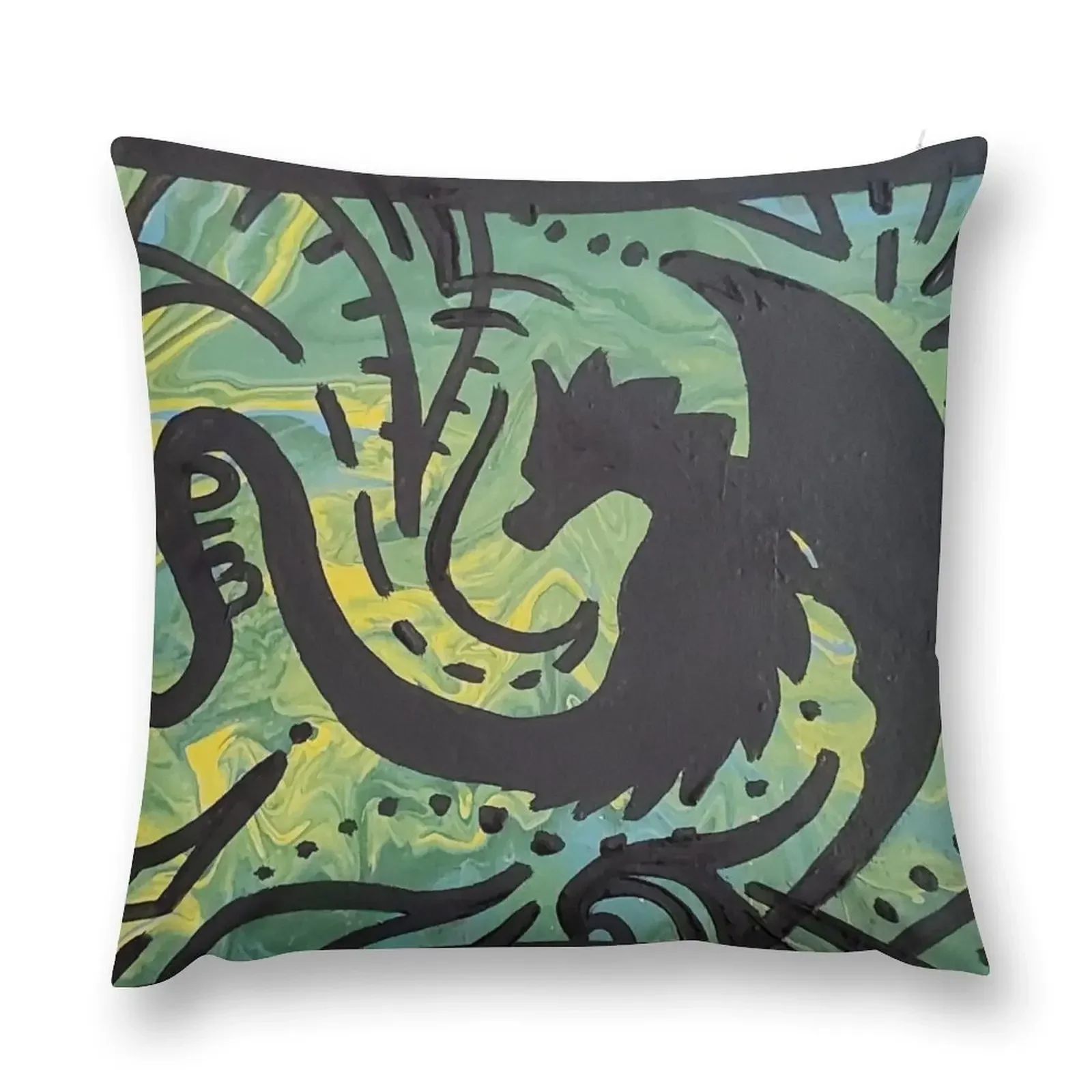 Green Dragon Pour Throw Pillow christmas decorations 2025 ornamental pillows christmas supplies Pillowcase Cushion pillow