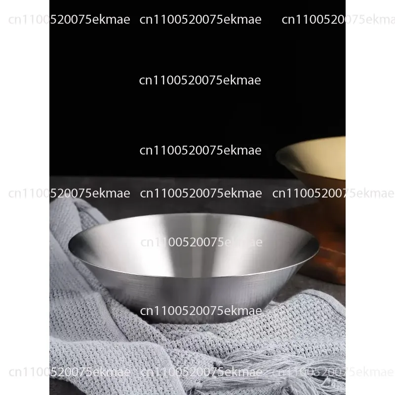 Japanese-style Ramen Bowls, 304 Stainless Steel Conical Bowls, Commercial-grade Korean Cold Noodle Bowls, Mixed Noodle Bowl