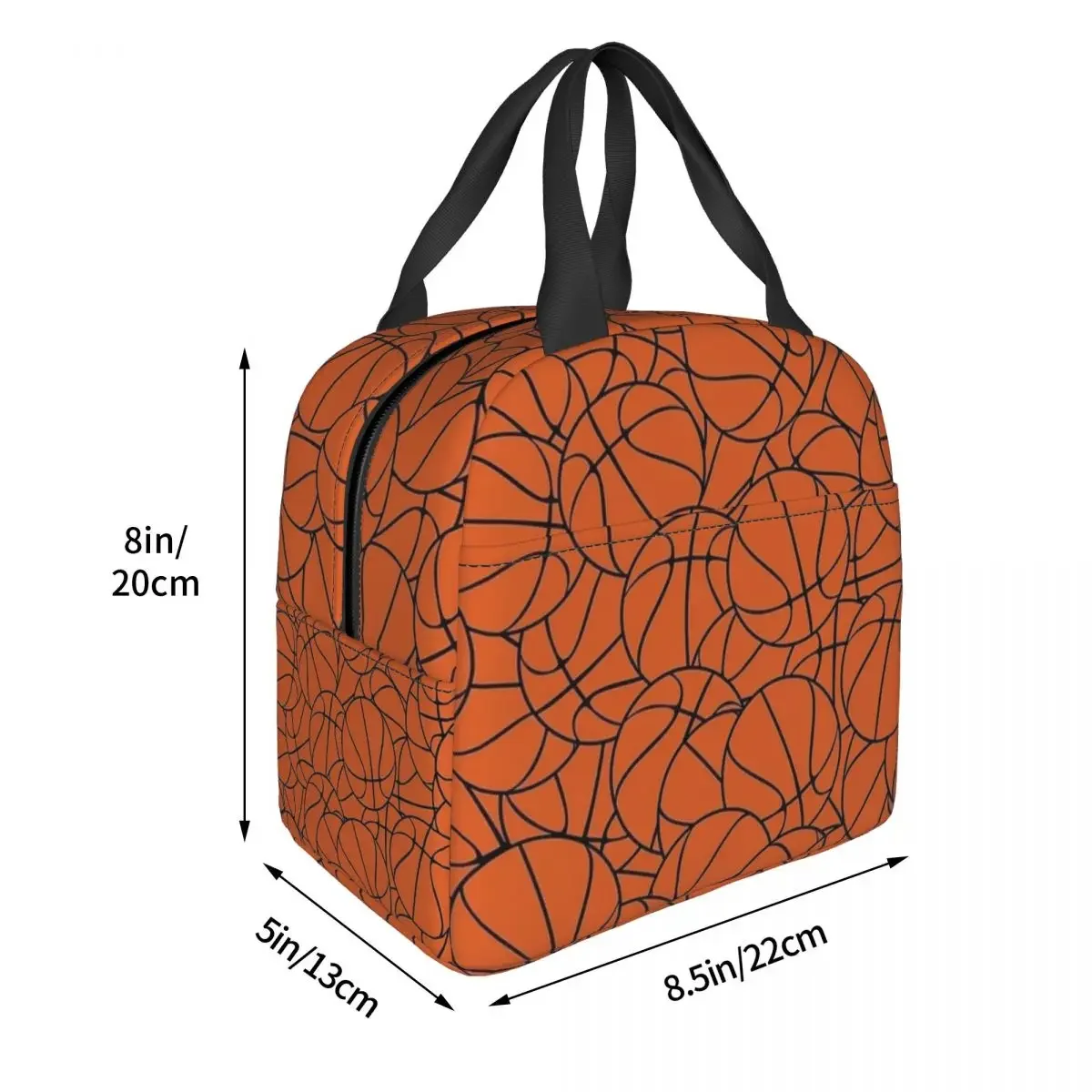 Fiambrera con patrón de baloncesto para hombre y mujer, bolsa térmica, reutilizable, a prueba de fugas, para viaje escolar