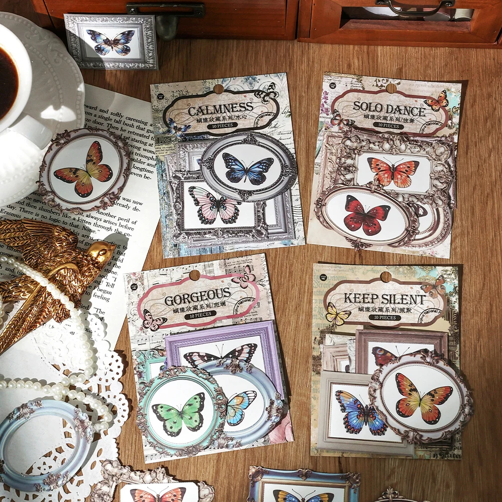 8PCS/LOT Butterfly Collection series cute lovely retro decorative Adhesive paper memo pad