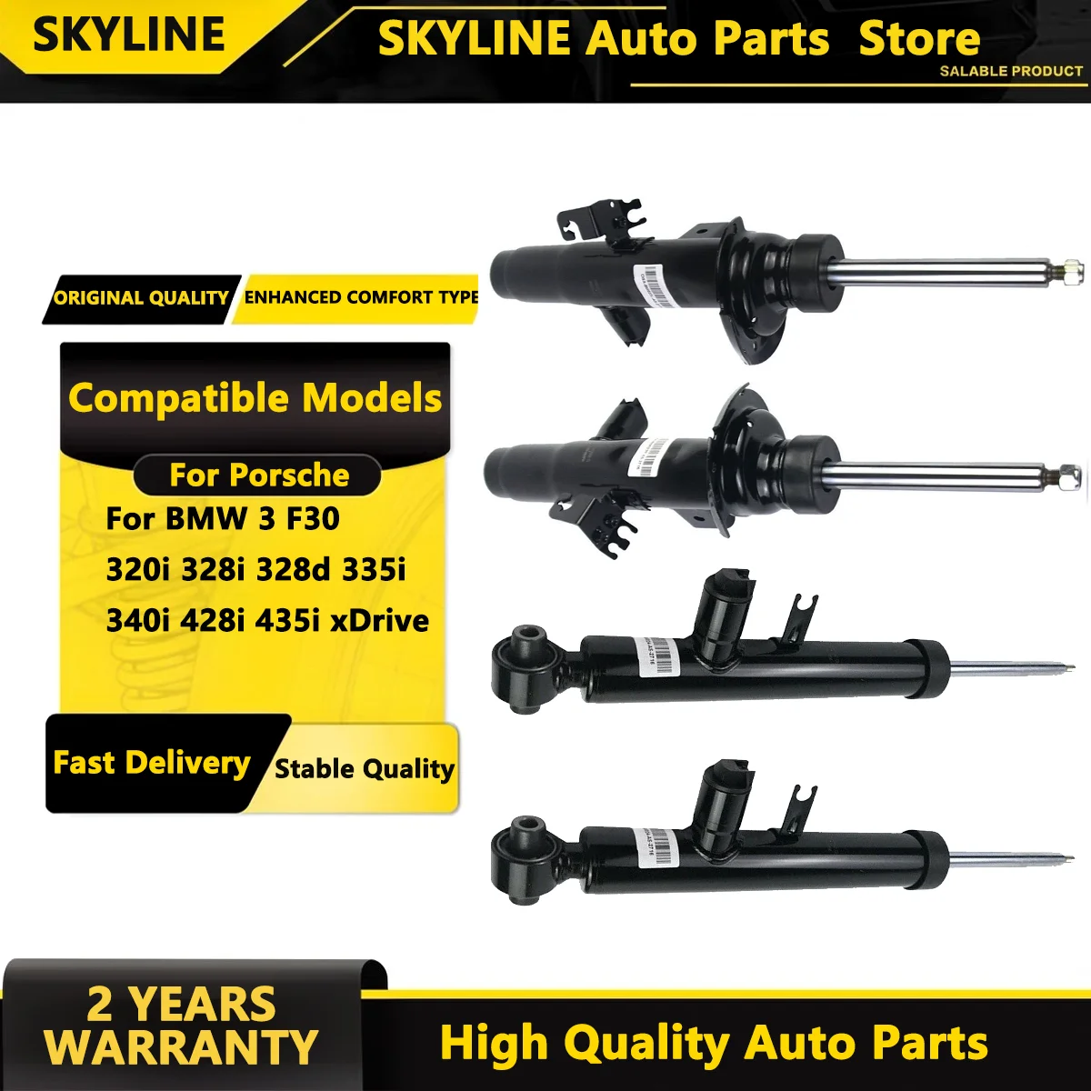 4X Front Rear Shock Struts 2WD/FWD For BMW F30 320i 328i 335i 428i 435i 37116865540 37116874518 37106850251 37106865566