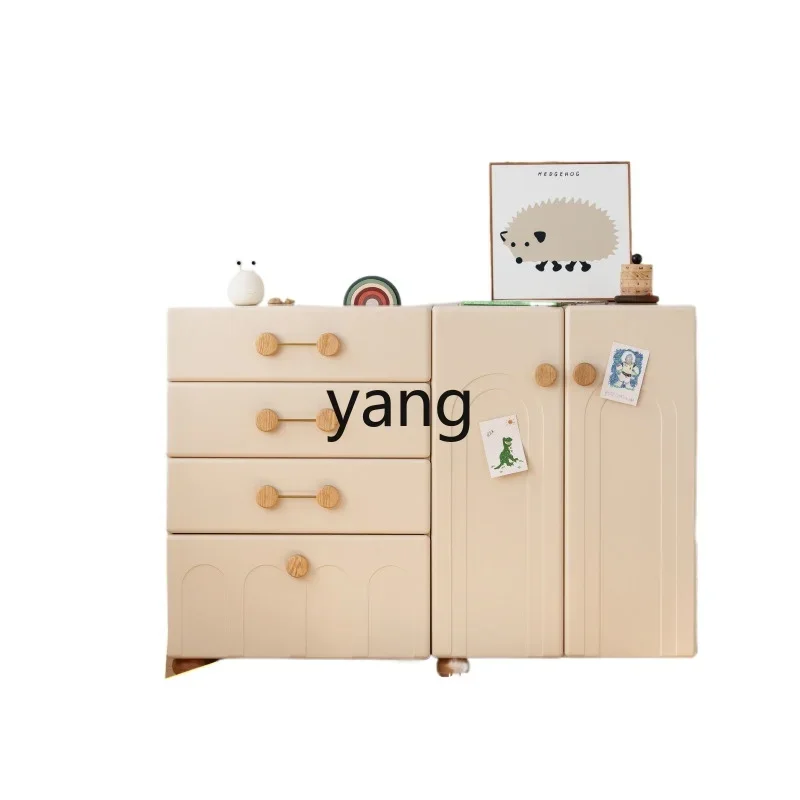 

CX Solid Wood Children's Small Cupboard with Drawers Locker Bedroom Baby Wardrobe Storage Cabinet