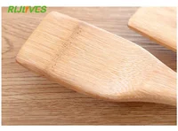 1Pc Natural Health Bamboo Wood Kitchen Slotted Spatula Spoon Mixing Holder Cooking Utensils Dinner Food Wok Shovels Turners 5