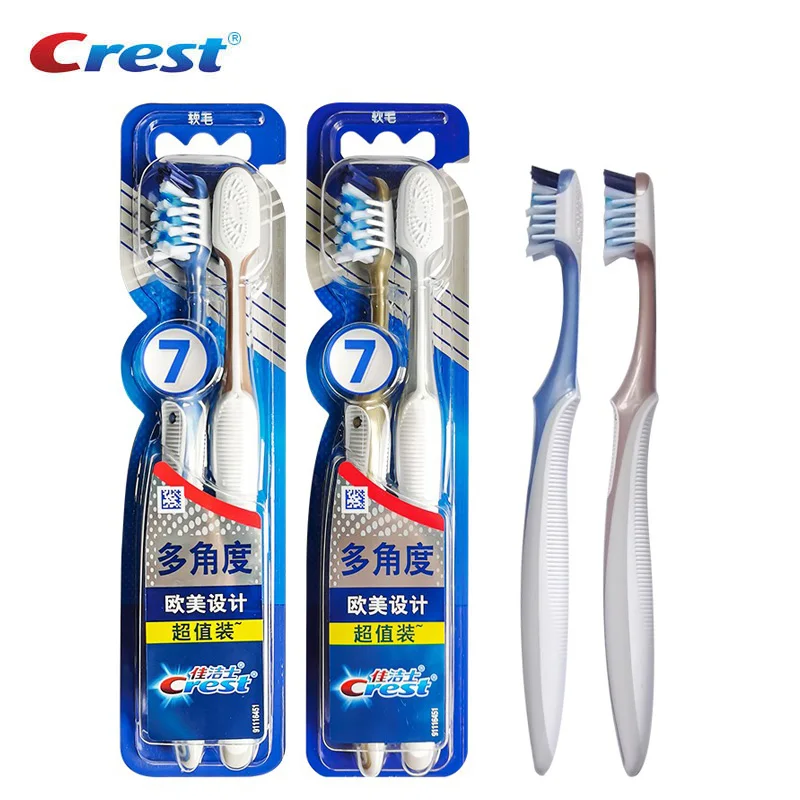 Crest Toothbrush Soft Bristles Full Excellent 7-Effect Manual Toothbrush Remove up to 99% Plaque Stain Teeth Massage And Clean