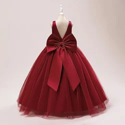 Princess Girls Dresses Elegant Baby Girl Party Dress Birthday Wedding Prom Dance Gown Costume Red Christmas Evening Vestidos