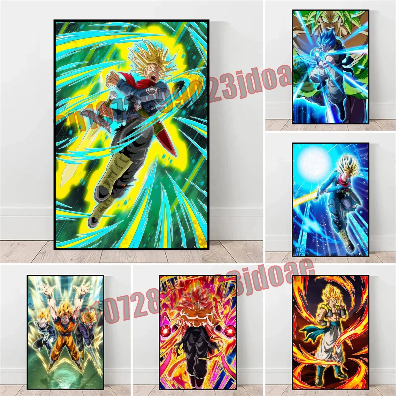 

Dragon Ball Theme Grand Festival Party Decoration Goku Vegeta Frameless Canvas Painting Photography Background Children's Gifts